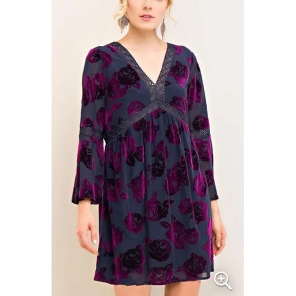 entro Dresses & Skirts - ENTRO ROMANTIC BOHO VELVET DRESS
